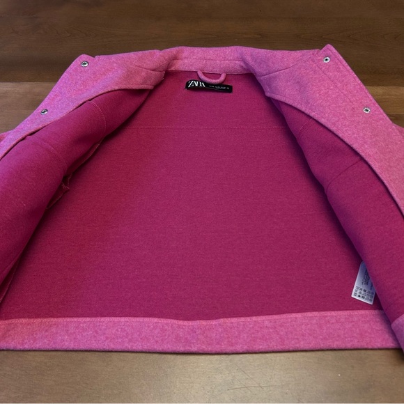 Zara Metal Button Cropped Jacket Pink - Picture 10 of 14